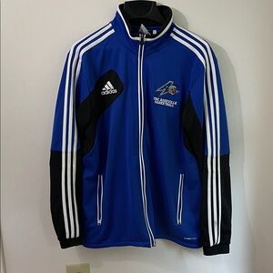 adidas Men's Blue and Black Athletic Climacool Jacket L